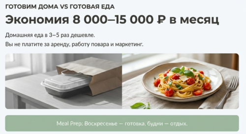 Готовить дома вместо покупки готовой еды