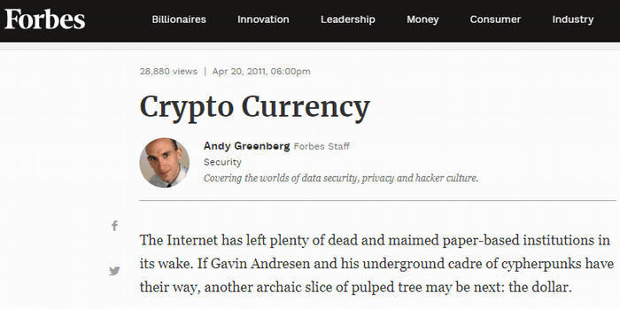 Криптовалюта журнал Forbes