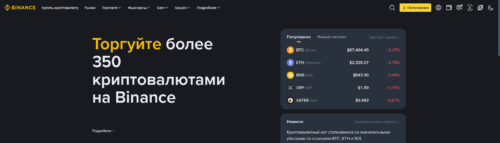 Интерфейс Binance