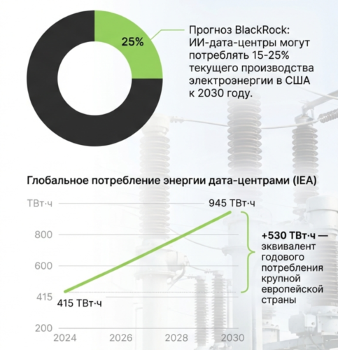 глобальное потребление электроэнергии дата-центрами