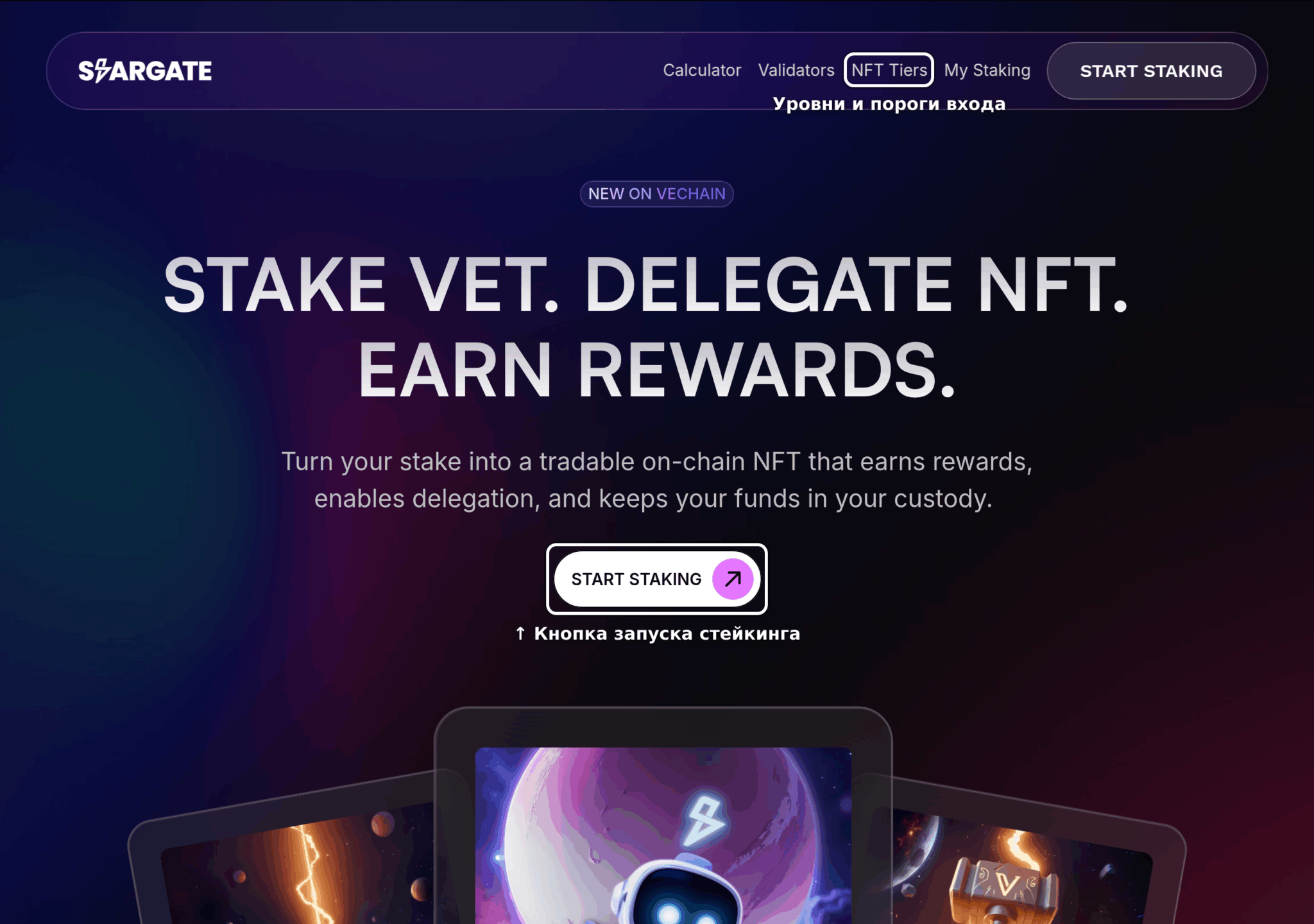 Платформа стейкинга StarGate для криптовалюты VeChain (VET)