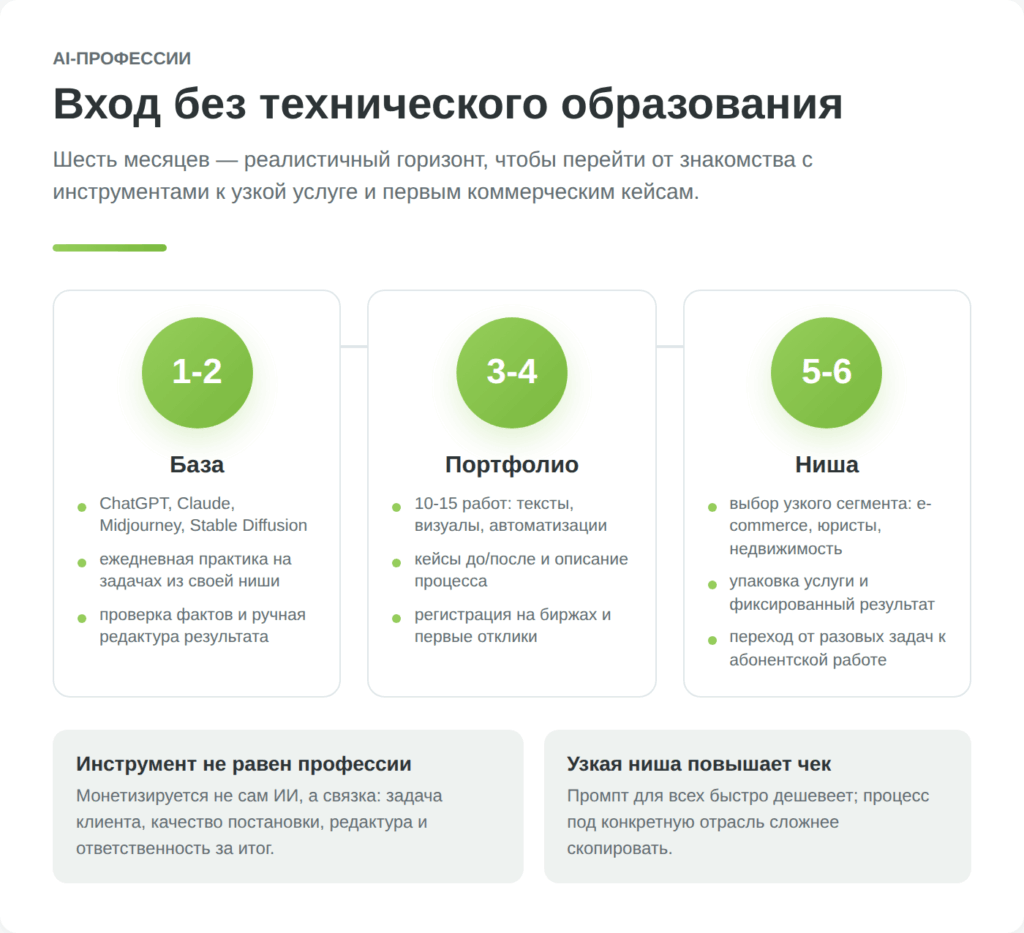 дорожная карта входа в AI-профессии без технического образования