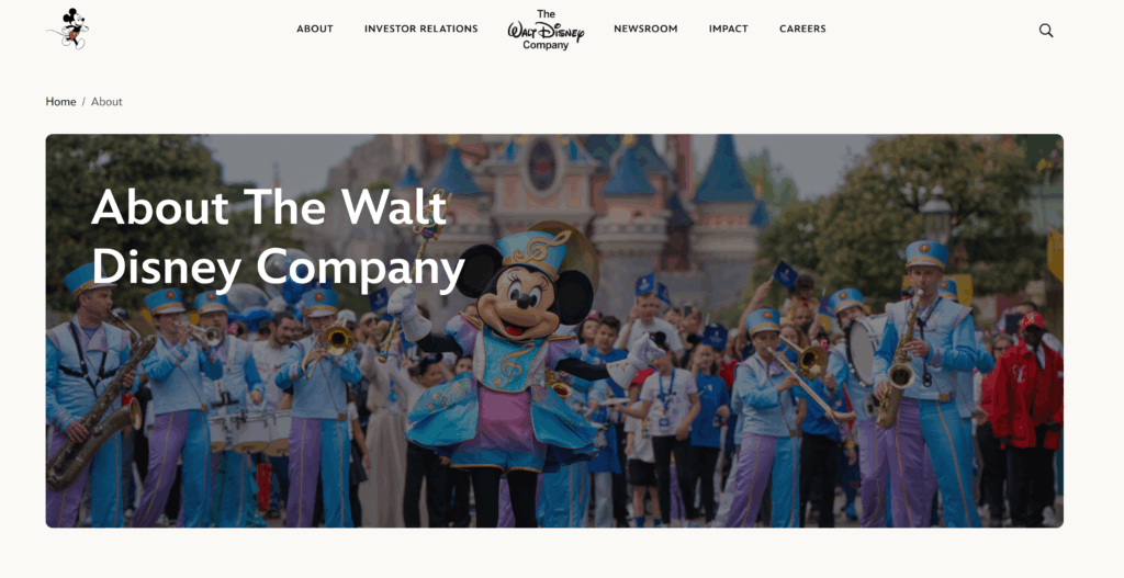 Официальный сайт The Walt Disney Company