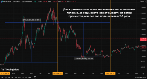 Исторический пример высокой волатильности криптовалюты