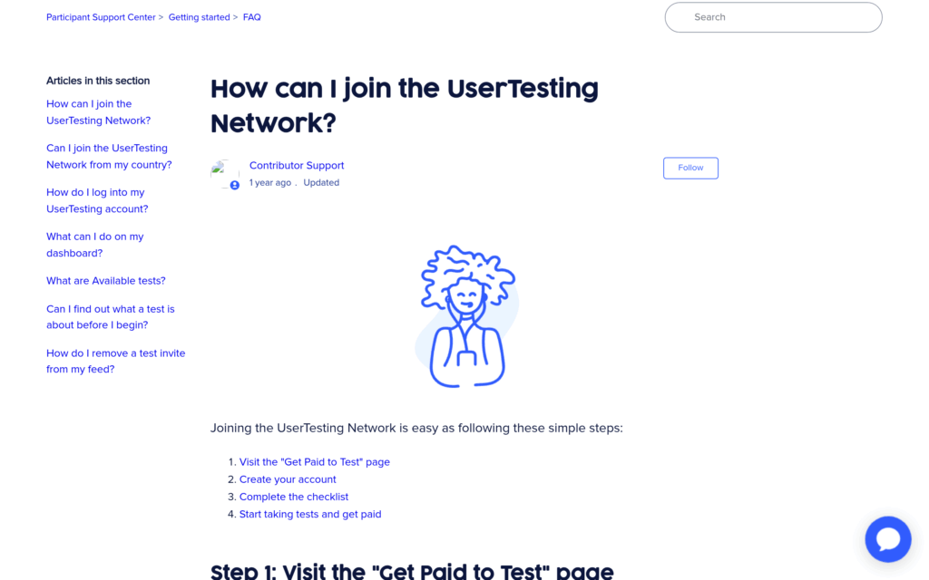 официальная инструкция по регистрации участника UserTesting