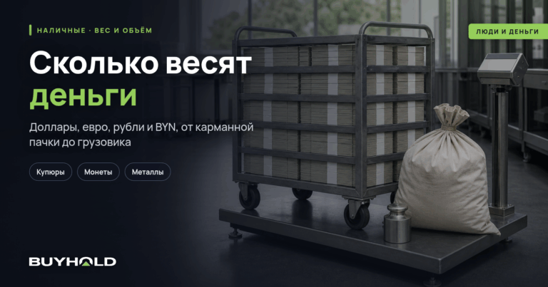 Сколько весят деньги: миллион долларов, рублей и BYN