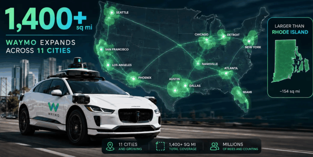 Карта и зона работы Waymo One на публичном сайте Waymo