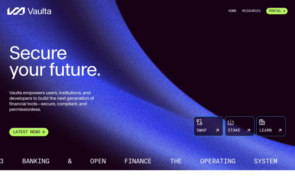 Главная страница vaulta.com — официальный сайт Vaulta, бывшей криптовалюты EOS