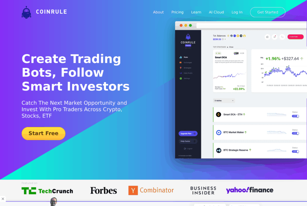 Coinrule как конструктор торговых ботов