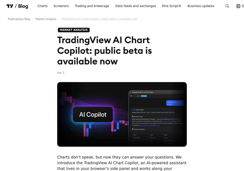 TradingView AI Chart Copilot для анализа графиков